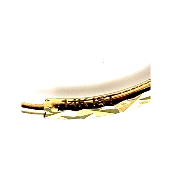 Circular Hoop Earrings With 14K Three-Gold Balls - Picture 8 of 14